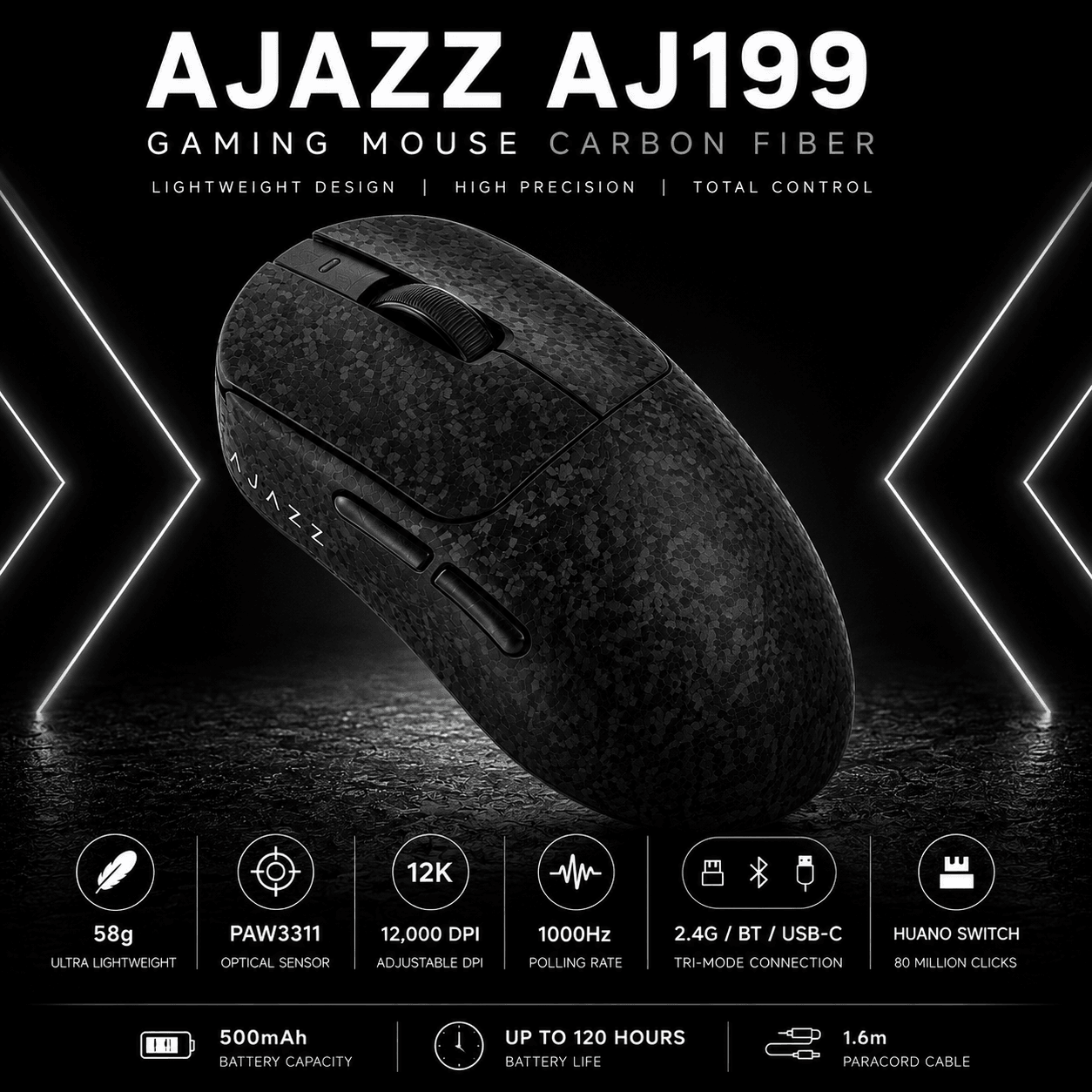 AJAZZ AJ199 Gaming Mouse Carbon Fiber