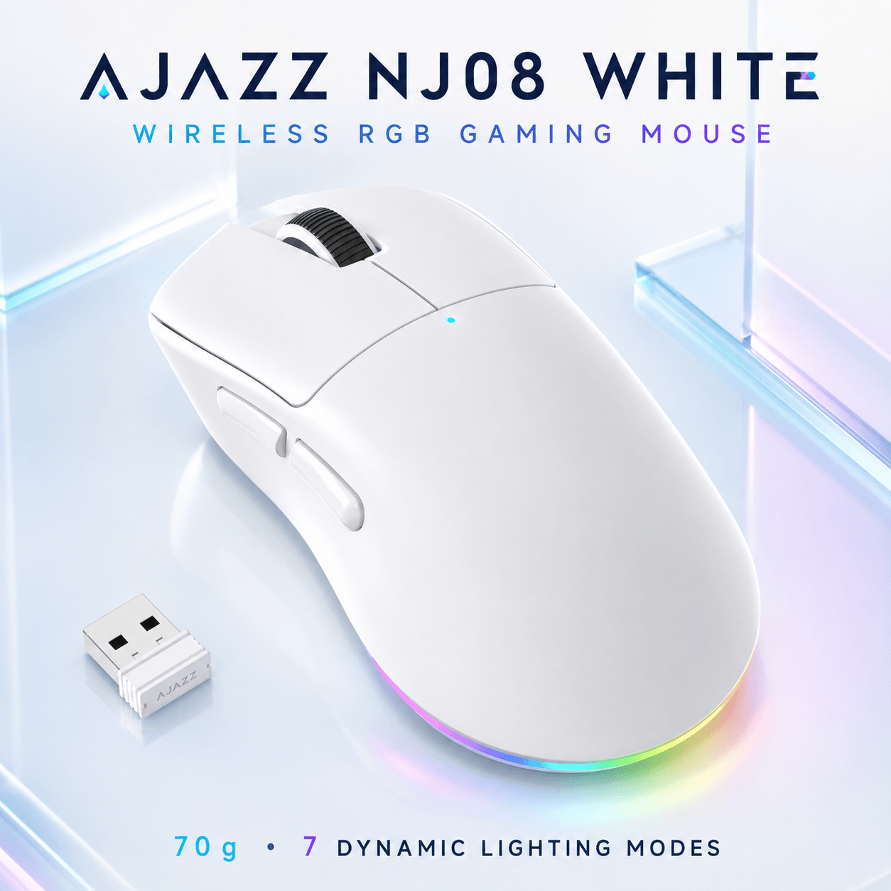 AJAZZ NJ08 Wireless Gaming Mouse White