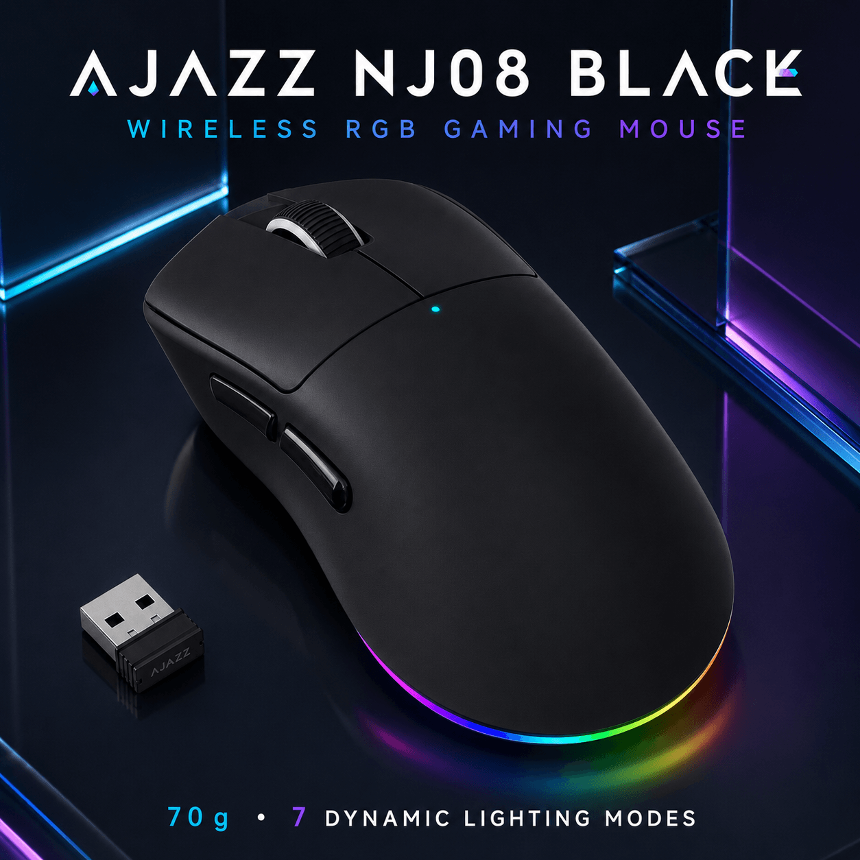 AJAZZ NJ08 Wireless Gaming Mouse შავი