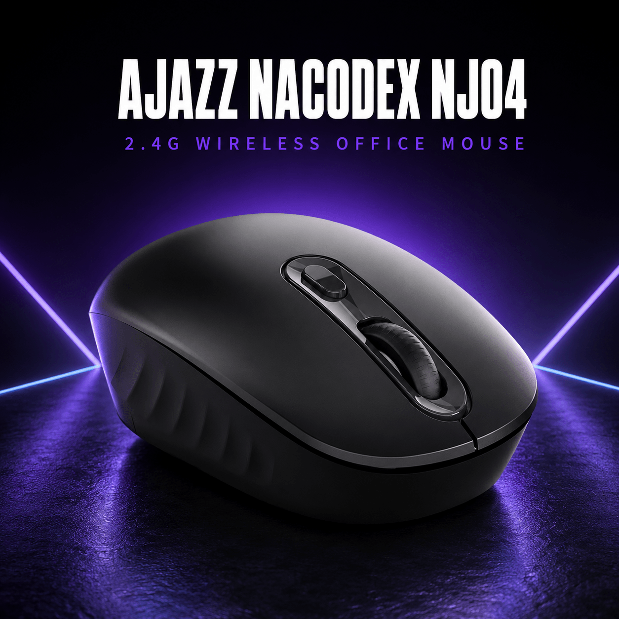 AJAZZ X NACODEX NJ04 2.4GHz უსადენო ჩუმი საოფისე მაუსი, შავი